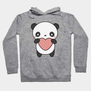 Kawaii Cute Panda With Heart Hoodie